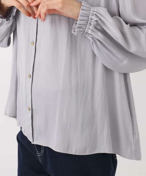 MK MICHEL KLEIN / エムケーミッシェルクラン シャツ・ブラウス | 起毛サテン スキッパーデザインブラウス/洗える | 詳細27