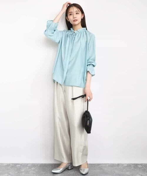 MK MICHEL KLEIN / エムケーミッシェルクラン シャツ・ブラウス | フリルネックディティールブラウス/洗える | 詳細11