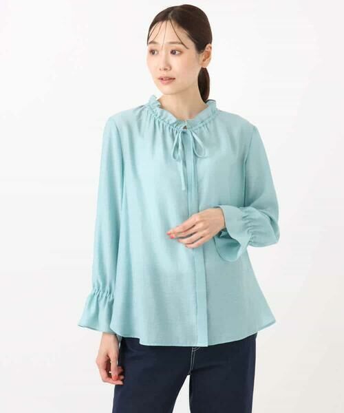 MK MICHEL KLEIN / エムケーミッシェルクラン シャツ・ブラウス | フリルネックディティールブラウス/洗える | 詳細12