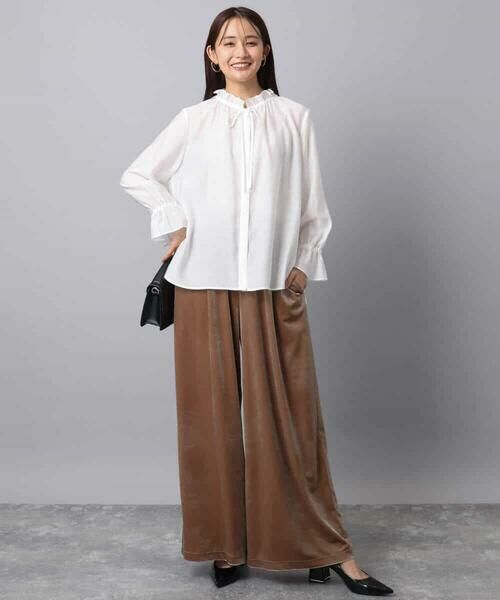 MK MICHEL KLEIN / エムケーミッシェルクラン シャツ・ブラウス | フリルネックディティールブラウス/洗える | 詳細2