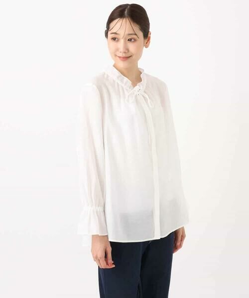 MK MICHEL KLEIN / エムケーミッシェルクラン シャツ・ブラウス | フリルネックディティールブラウス/洗える | 詳細22