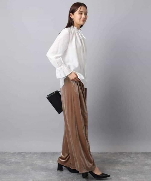 MK MICHEL KLEIN / エムケーミッシェルクラン シャツ・ブラウス | フリルネックディティールブラウス/洗える | 詳細4