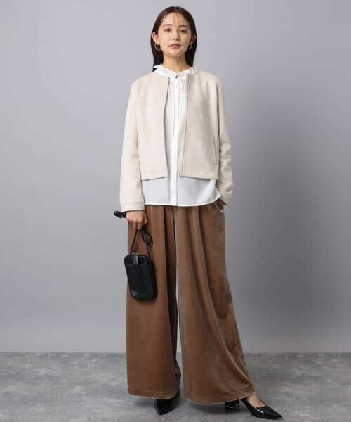 MK MICHEL KLEIN / エムケーミッシェルクラン シャツ・ブラウス | フリルネックディティールブラウス/洗える | 詳細5