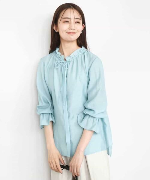 MK MICHEL KLEIN / エムケーミッシェルクラン シャツ・ブラウス | フリルネックディティールブラウス/洗える | 詳細8