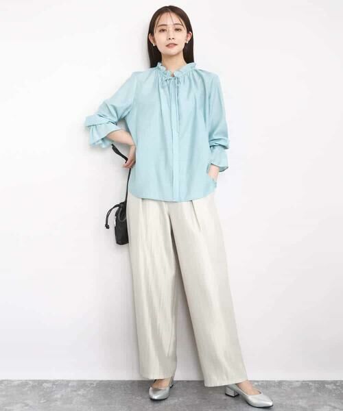 MK MICHEL KLEIN / エムケーミッシェルクラン シャツ・ブラウス | フリルネックディティールブラウス/洗える | 詳細9