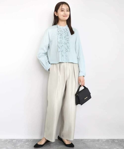 MK MICHEL KLEIN / エムケーミッシェルクラン シャツ・ブラウス | フロントフリルデザインブラウス/洗える | 詳細10