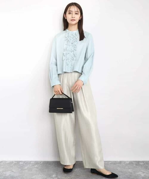 MK MICHEL KLEIN / エムケーミッシェルクラン シャツ・ブラウス | フロントフリルデザインブラウス/洗える | 詳細11