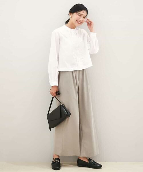 MK MICHEL KLEIN / エムケーミッシェルクラン シャツ・ブラウス | フロントフリルデザインブラウス/洗える | 詳細12