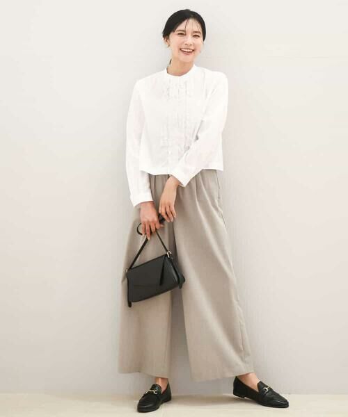 MK MICHEL KLEIN / エムケーミッシェルクラン シャツ・ブラウス | フロントフリルデザインブラウス/洗える | 詳細13