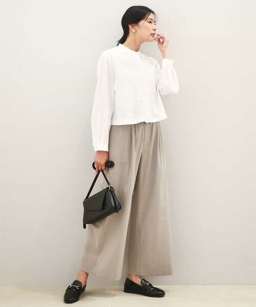 MK MICHEL KLEIN / エムケーミッシェルクラン シャツ・ブラウス | フロントフリルデザインブラウス/洗える | 詳細14