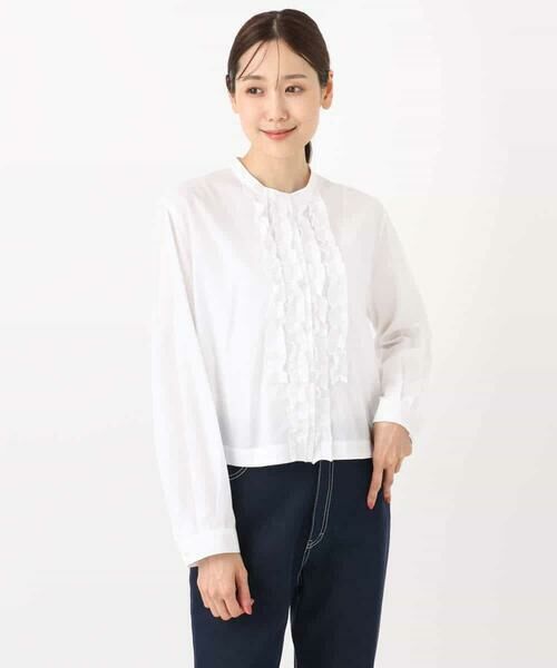 MK MICHEL KLEIN / エムケーミッシェルクラン シャツ・ブラウス | フロントフリルデザインブラウス/洗える | 詳細23