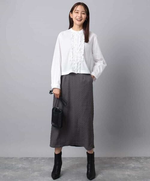 MK MICHEL KLEIN / エムケーミッシェルクラン シャツ・ブラウス | フロントフリルデザインブラウス/洗える | 詳細3