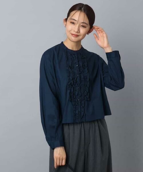 MK MICHEL KLEIN / エムケーミッシェルクラン シャツ・ブラウス | フロントフリルデザインブラウス/洗える | 詳細4