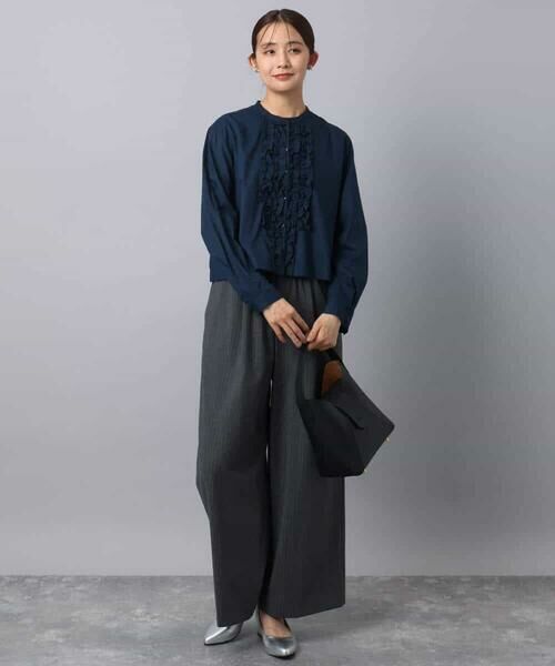 MK MICHEL KLEIN / エムケーミッシェルクラン シャツ・ブラウス | フロントフリルデザインブラウス/洗える | 詳細6