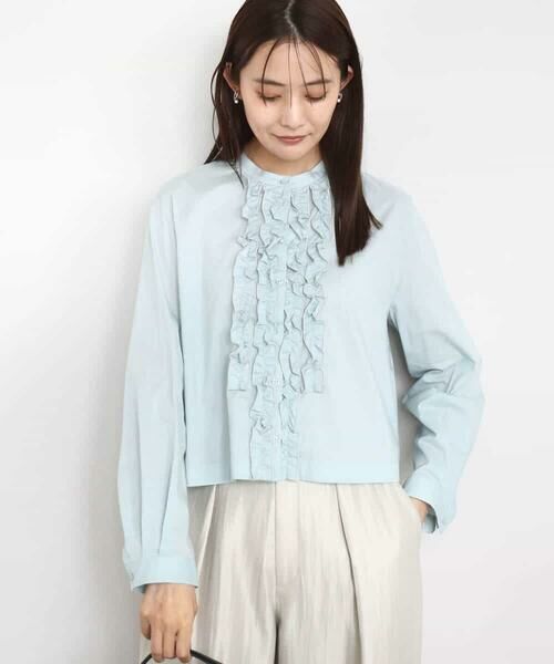 MK MICHEL KLEIN / エムケーミッシェルクラン シャツ・ブラウス | フロントフリルデザインブラウス/洗える | 詳細7