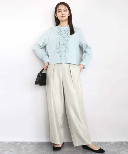 MK MICHEL KLEIN / エムケーミッシェルクラン シャツ・ブラウス | フロントフリルデザインブラウス/洗える | 詳細8