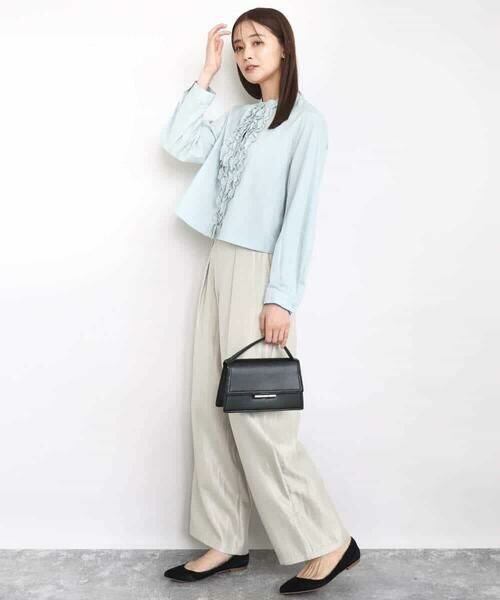 MK MICHEL KLEIN / エムケーミッシェルクラン シャツ・ブラウス | フロントフリルデザインブラウス/洗える | 詳細9