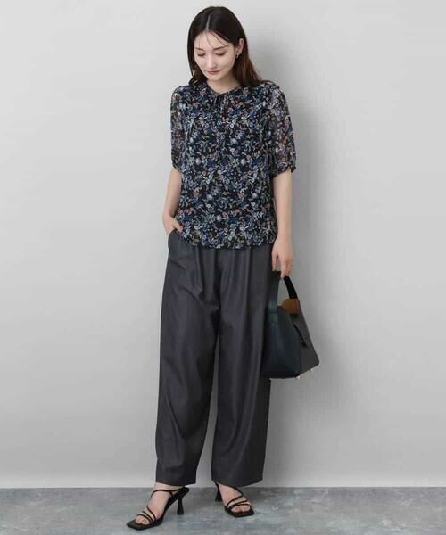 MK MICHEL KLEIN / エムケーミッシェルクラン シャツ・ブラウス | フラワードットプリントシフォンブラウス/洗える | 詳細12