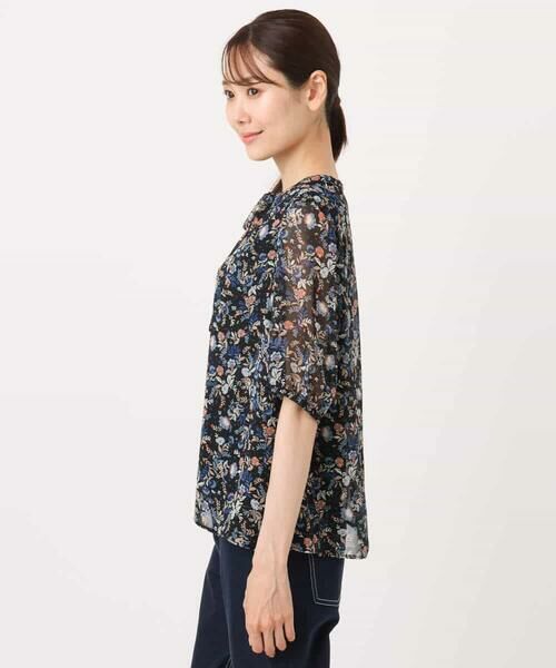 MK MICHEL KLEIN / エムケーミッシェルクラン シャツ・ブラウス | フラワードットプリントシフォンブラウス/洗える | 詳細16