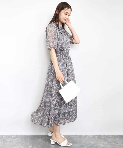 MK MICHEL KLEIN / エムケーミッシェルクラン シャツ・ブラウス | フラワードットプリントシフォンブラウス/洗える | 詳細3