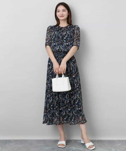 MK MICHEL KLEIN / エムケーミッシェルクラン シャツ・ブラウス | フラワードットプリントシフォンブラウス/洗える | 詳細9