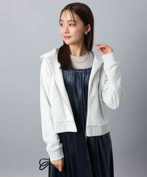 MK MICHEL KLEIN / エムケーミッシェルクラン パーカー | ラメ裏毛スウェットダブルジップパーカー/洗える | 詳細24