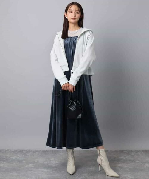 MK MICHEL KLEIN / エムケーミッシェルクラン パーカー | ラメ裏毛スウェットダブルジップパーカー/洗える | 詳細25