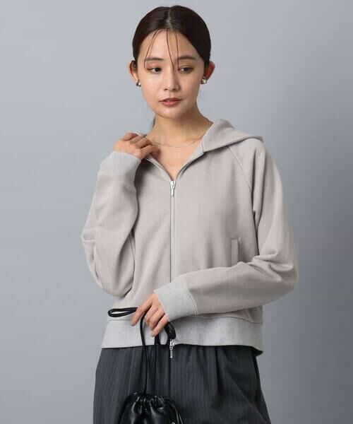 MK MICHEL KLEIN / エムケーミッシェルクラン パーカー | ラメ裏毛スウェットダブルジップパーカー/洗える | 詳細28