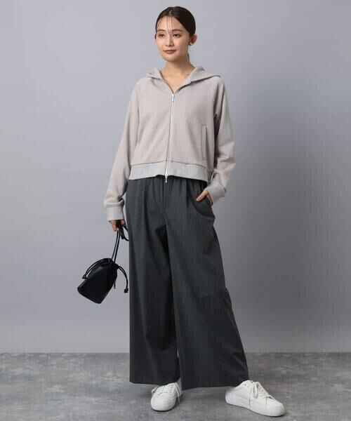 MK MICHEL KLEIN / エムケーミッシェルクラン パーカー | ラメ裏毛スウェットダブルジップパーカー/洗える | 詳細29