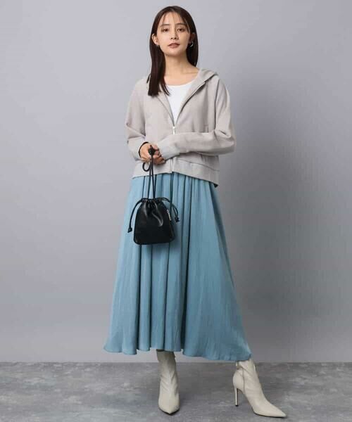 MK MICHEL KLEIN / エムケーミッシェルクラン パーカー | ラメ裏毛スウェットダブルジップパーカー/洗える | 詳細3