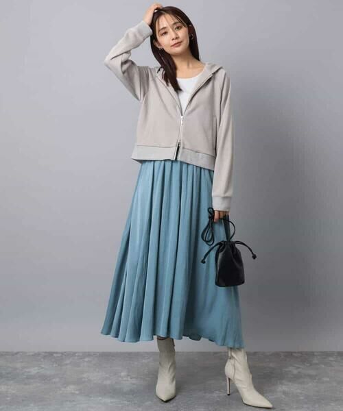 MK MICHEL KLEIN / エムケーミッシェルクラン パーカー | ラメ裏毛スウェットダブルジップパーカー/洗える | 詳細5