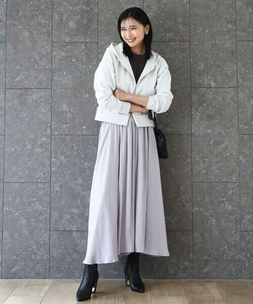 MK MICHEL KLEIN / エムケーミッシェルクラン パーカー | ラメ裏毛スウェットダブルジップパーカー/洗える | 詳細8