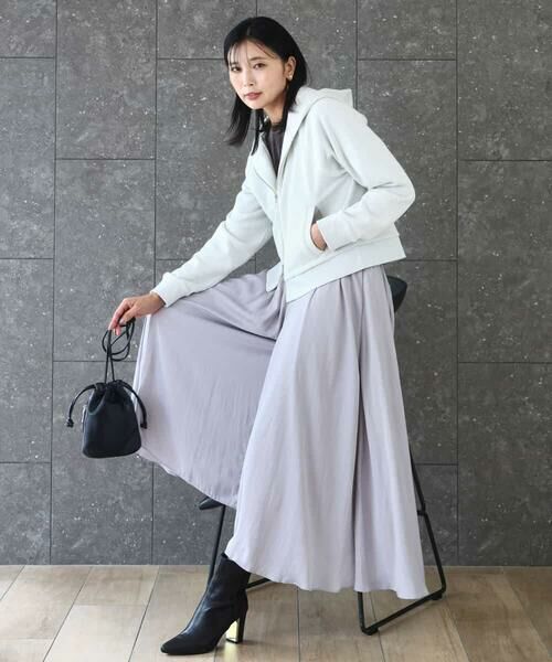 MK MICHEL KLEIN / エムケーミッシェルクラン パーカー | ラメ裏毛スウェットダブルジップパーカー/洗える | 詳細9