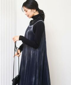 MK MICHEL KLEIN / エムケーミッシェルクラン ロング・マキシ丈ワンピース | スノーベロア ショルダーストラップワンピース/洗える