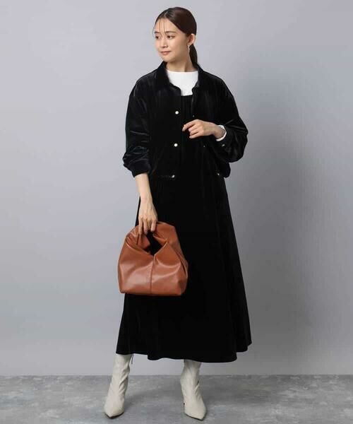 MK MICHEL KLEIN / エムケーミッシェルクラン ロング・マキシ丈ワンピース | スノーベロア ショルダーストラップワンピース/洗える | 詳細12