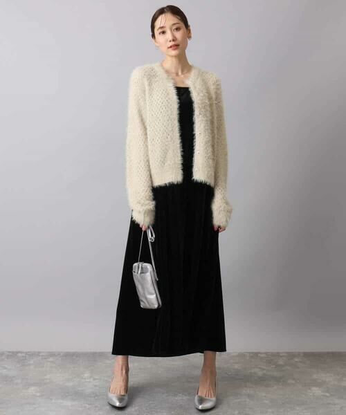 MK MICHEL KLEIN / エムケーミッシェルクラン ロング・マキシ丈ワンピース | スノーベロア ショルダーストラップワンピース/洗える | 詳細13