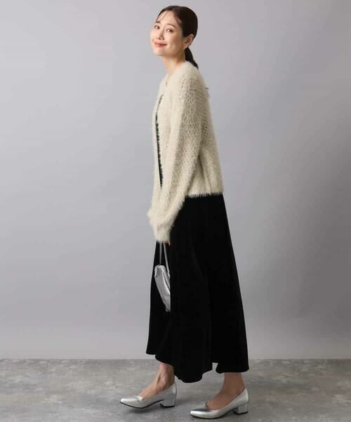 MK MICHEL KLEIN / エムケーミッシェルクラン ロング・マキシ丈ワンピース | スノーベロア ショルダーストラップワンピース/洗える | 詳細14