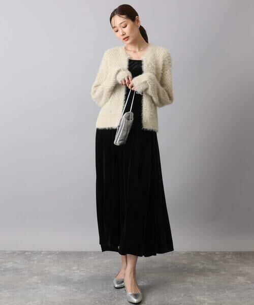 MK MICHEL KLEIN / エムケーミッシェルクラン ロング・マキシ丈ワンピース | スノーベロア ショルダーストラップワンピース/洗える | 詳細15