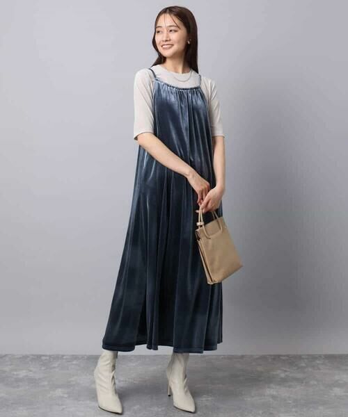 MK MICHEL KLEIN / エムケーミッシェルクラン ロング・マキシ丈ワンピース | スノーベロア ショルダーストラップワンピース/洗える | 詳細18