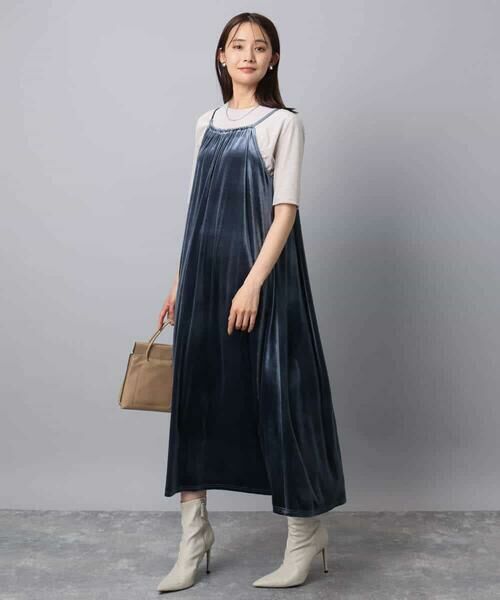 MK MICHEL KLEIN / エムケーミッシェルクラン ロング・マキシ丈ワンピース | スノーベロア ショルダーストラップワンピース/洗える | 詳細19