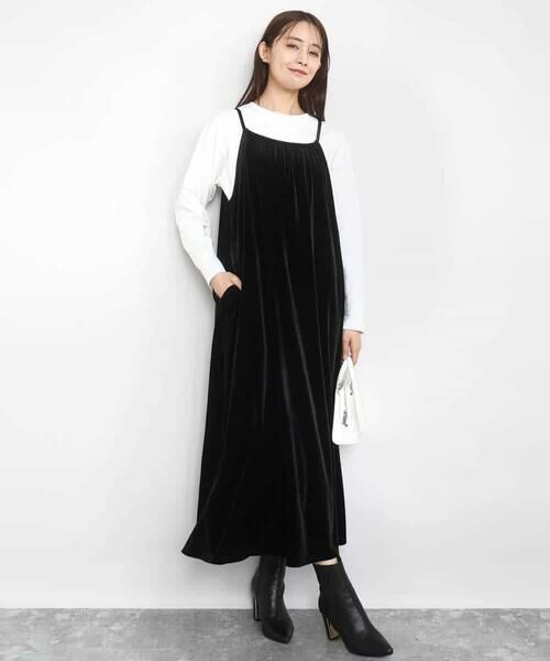 MK MICHEL KLEIN / エムケーミッシェルクラン ロング・マキシ丈ワンピース | スノーベロア ショルダーストラップワンピース/洗える | 詳細2