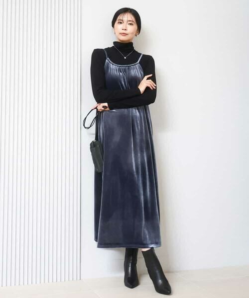 MK MICHEL KLEIN / エムケーミッシェルクラン ロング・マキシ丈ワンピース | スノーベロア ショルダーストラップワンピース/洗える | 詳細26