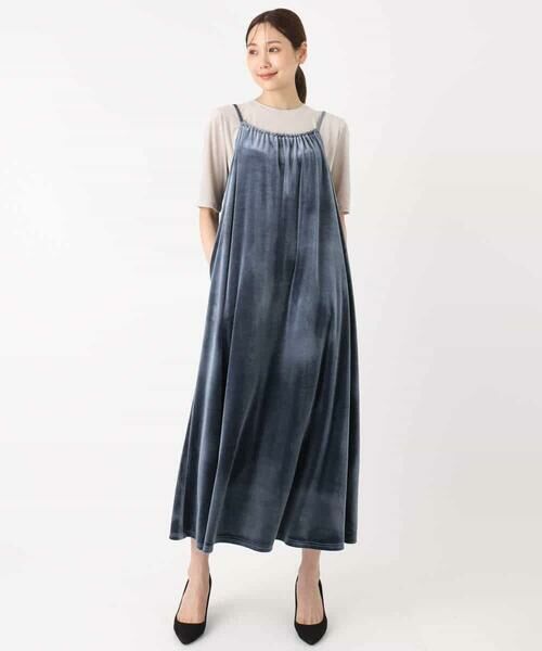 MK MICHEL KLEIN / エムケーミッシェルクラン ロング・マキシ丈ワンピース | スノーベロア ショルダーストラップワンピース/洗える | 詳細30