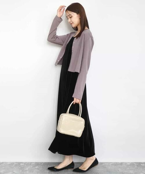 MK MICHEL KLEIN / エムケーミッシェルクラン ロング・マキシ丈ワンピース | スノーベロア ショルダーストラップワンピース/洗える | 詳細9