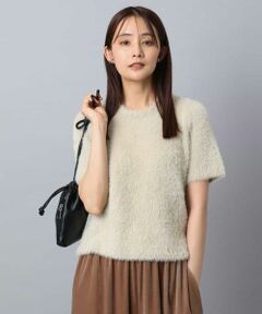 MK MICHEL KLEIN / エムケーミッシェルクラン ニット・セーター | 半袖シャギーニット/洗える