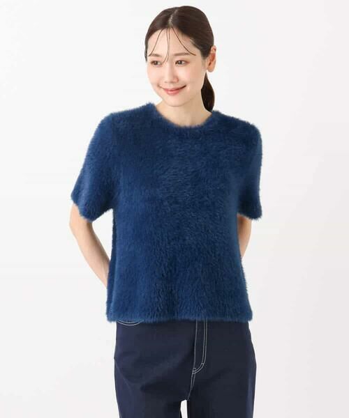 MK MICHEL KLEIN / エムケーミッシェルクラン ニット・セーター | 半袖シャギーニット/洗える | 詳細11