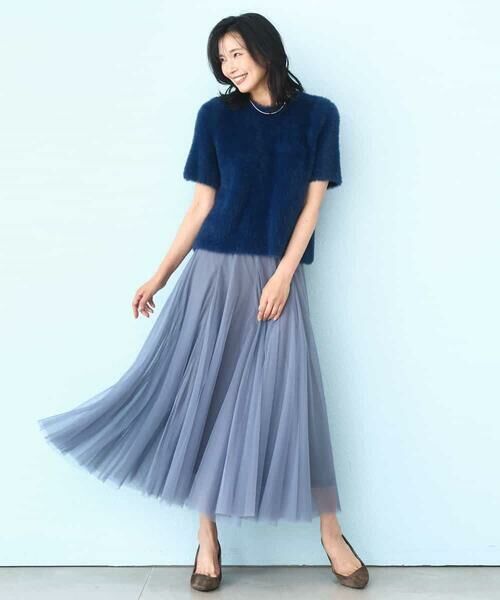 MK MICHEL KLEIN / エムケーミッシェルクラン ニット・セーター | 半袖シャギーニット/洗える | 詳細2