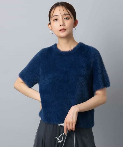 MK MICHEL KLEIN / エムケーミッシェルクラン ニット・セーター | 半袖シャギーニット/洗える | 詳細20