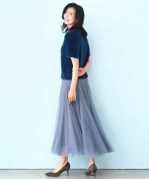 MK MICHEL KLEIN / エムケーミッシェルクラン ニット・セーター | 半袖シャギーニット/洗える | 詳細3