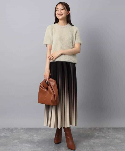 MK MICHEL KLEIN / エムケーミッシェルクラン ニット・セーター | 半袖シャギーニット/洗える | 詳細30